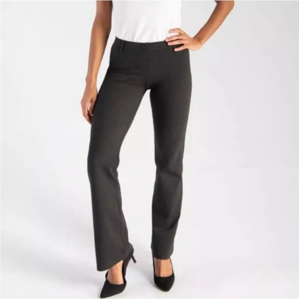 Betabrand Bootcut Pull On Classic Dress Yoga Pants Large Charcoal Gray m…